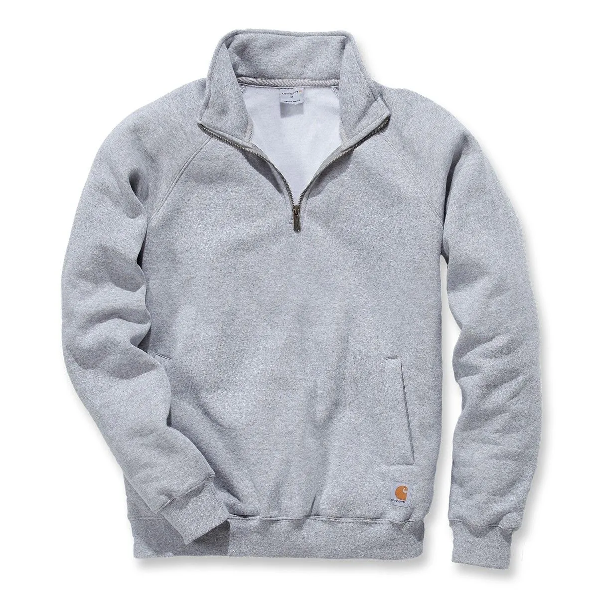 Carhartt&#x20;K503&#x20;Midweight&#x20;Quarter&#x20;Zip&#x20;Mock&#x20;Neck&#x20;Sweatshirt&#x20;-&#x20;Heather&#x20;Grey