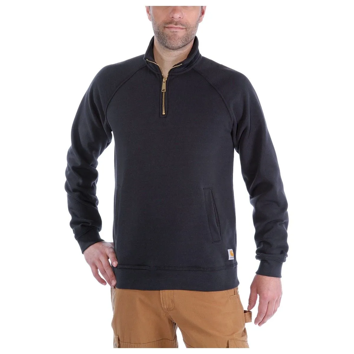 Carhartt&#x20;K503&#x20;Midweight&#x20;Quarter&#x20;Zip&#x20;Mock&#x20;Neck&#x20;Sweatshirt&#x20;-&#x20;Heather&#x20;Grey