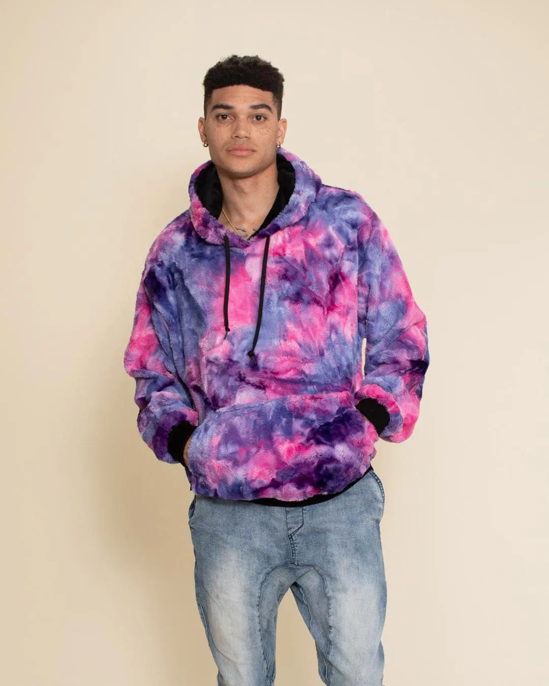 Cotton Candy Cat Classic ULTRA SOFT Faux Fur Hoodie | Men's