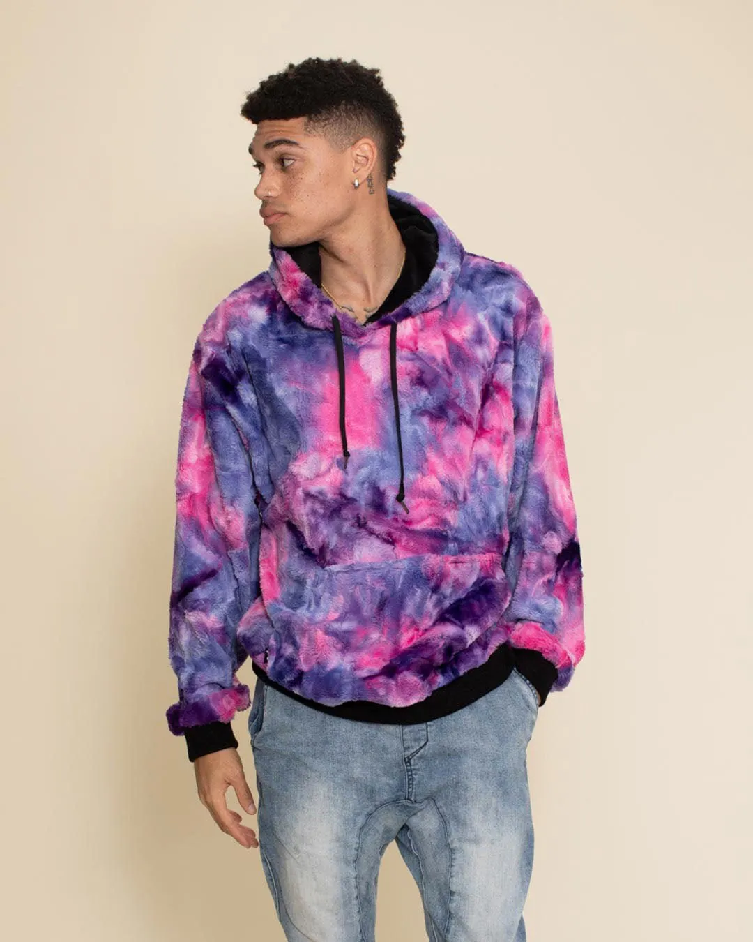 Cotton Candy Cat Classic ULTRA SOFT Faux Fur Hoodie | Men's