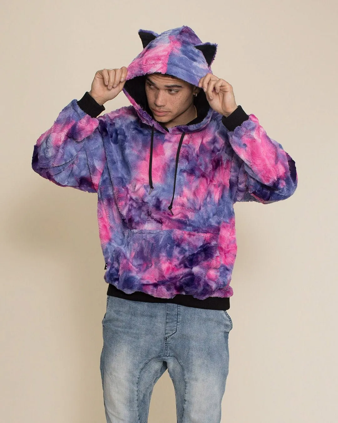 Cotton Candy Cat Classic ULTRA SOFT Faux Fur Hoodie | Men's