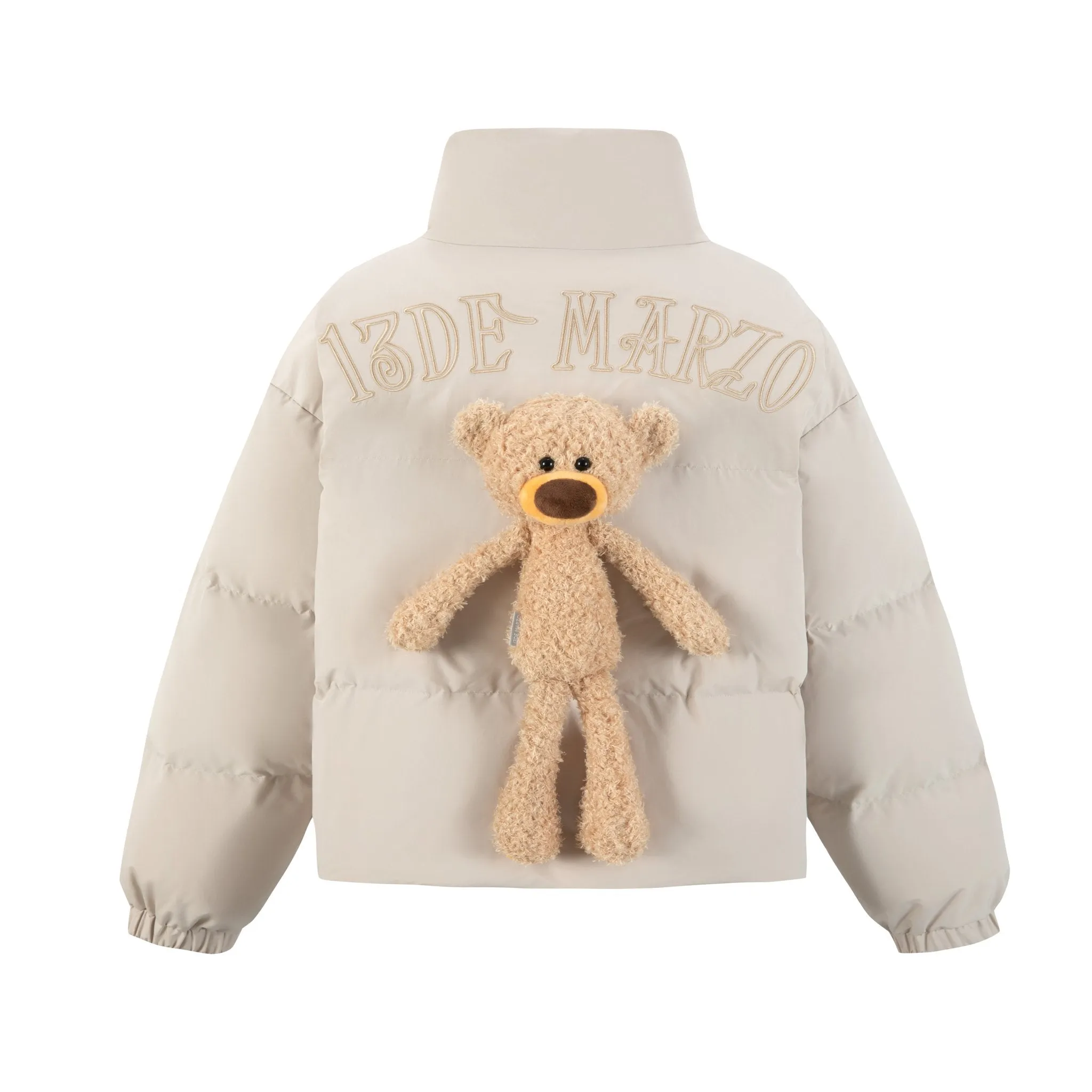 Doozoo Padded Down Jacket In Beige