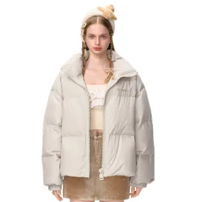 Doozoo Padded Down Jacket In Beige