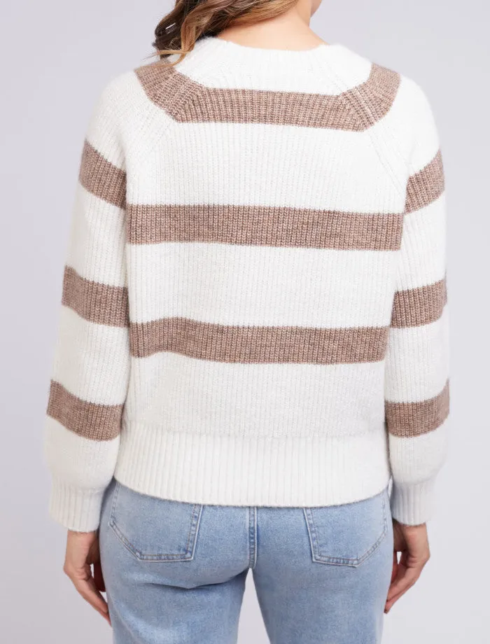 Isla Mock Neck Sweater (Beige)