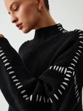 Ivyshape | Contrast Knit Sweater