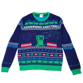 Minecraft Seasons Greetings Creeper Ugly Holiday Sweater