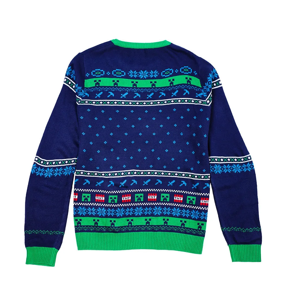 Minecraft Seasons Greetings Creeper Ugly Holiday Sweater