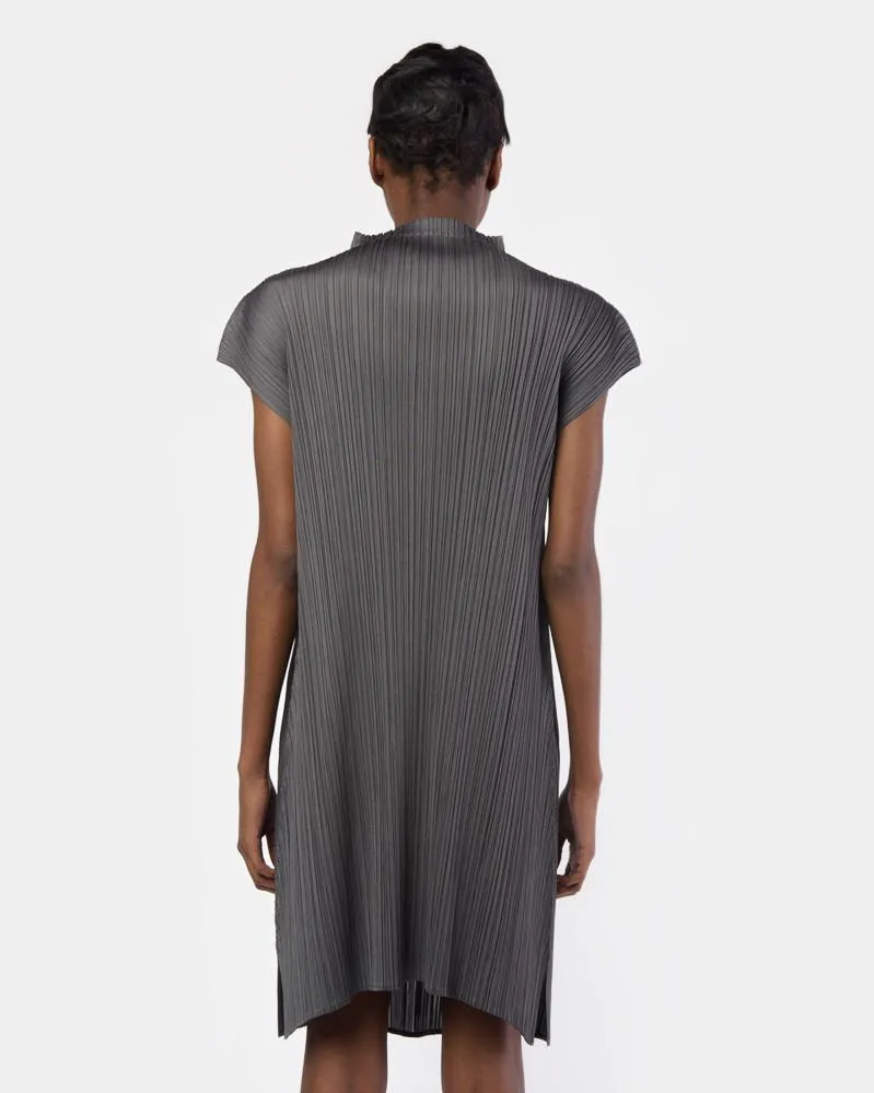 Mock Neck Sleeveless Top in Grey
