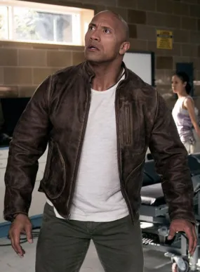 Rampage Dwayne Johnson Brown Leather Jacket