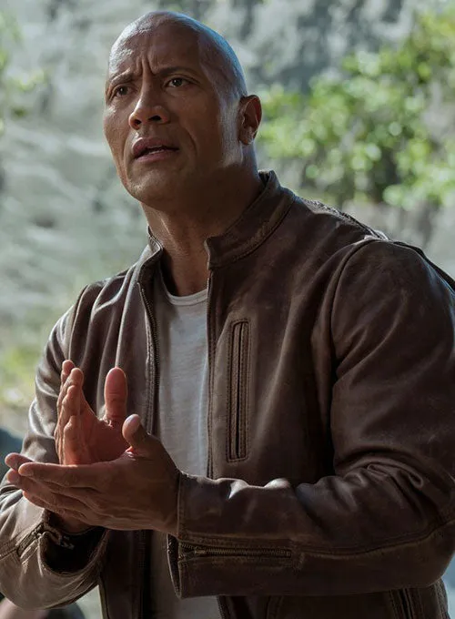 Rampage Dwayne Johnson Brown Leather Jacket