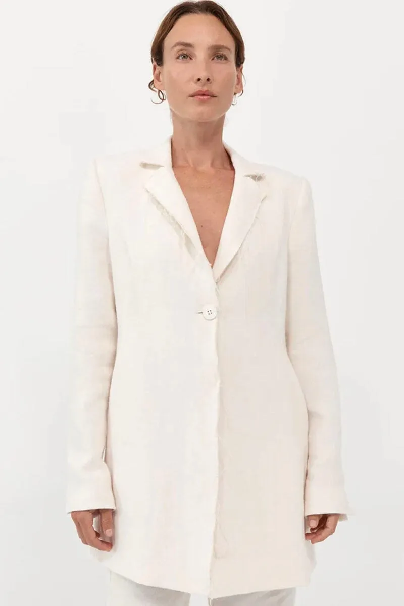 RAW EDGE BLAZER-IVORY
