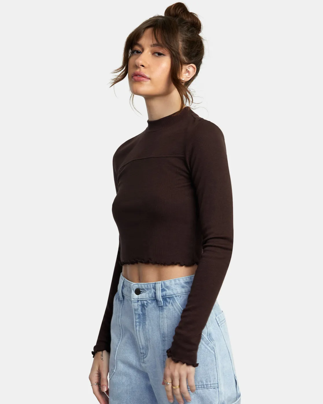 RVCA Saved Long Sleeve Ctop Top
