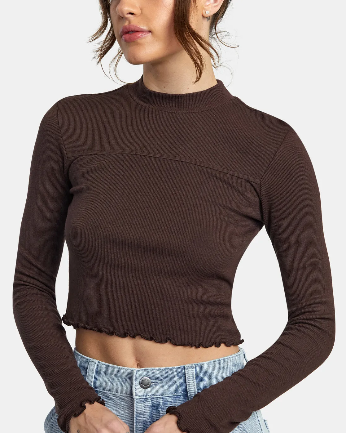 RVCA Saved Long Sleeve Ctop Top