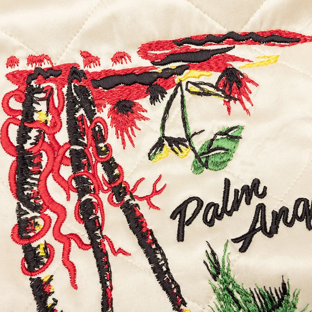 Brown & Butter Upside Down Palm Embroidered Sukajan Jacket