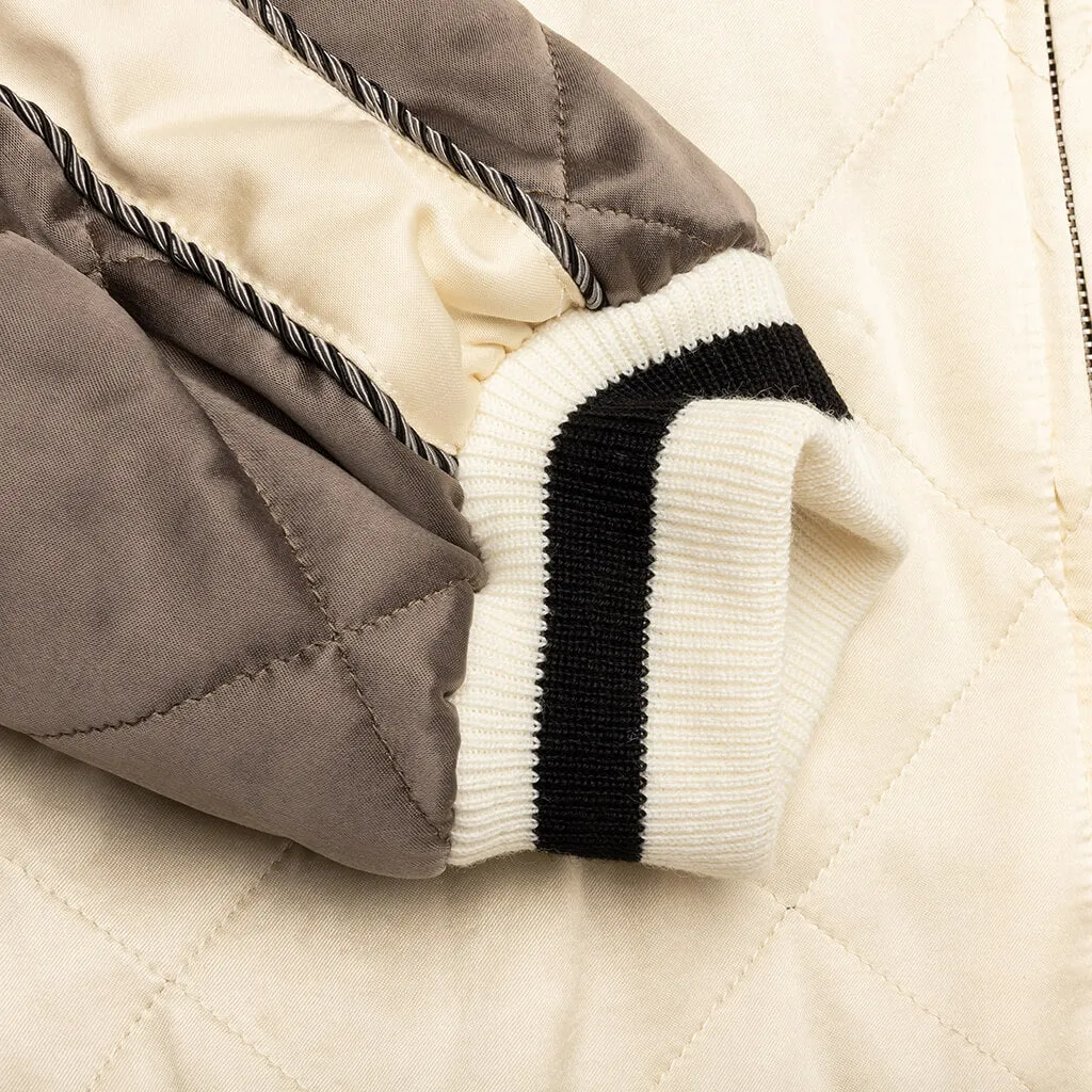 Brown & Butter Upside Down Palm Embroidered Sukajan Jacket