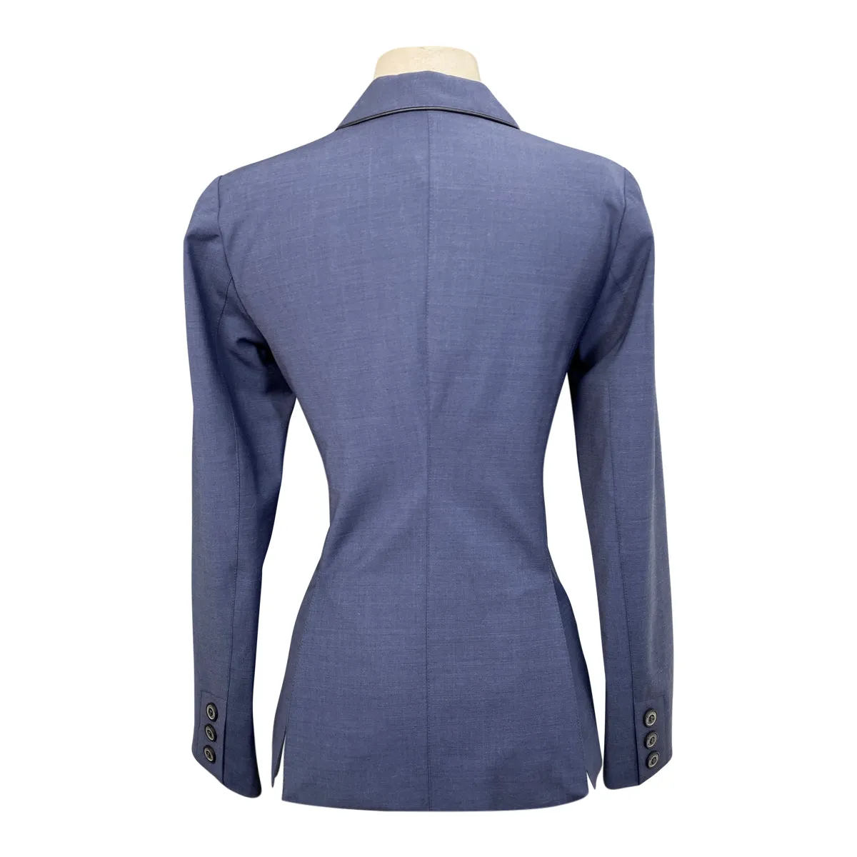 Winston Equestrian Contrast Competition Coat in Mid Blue/Black Piping - Women's EU 36R (US 4R)